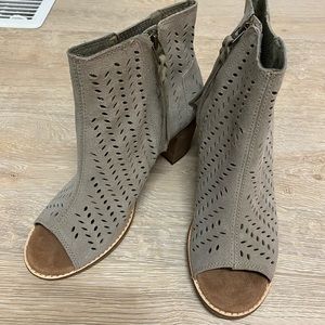 TOMS Open Toe Booties